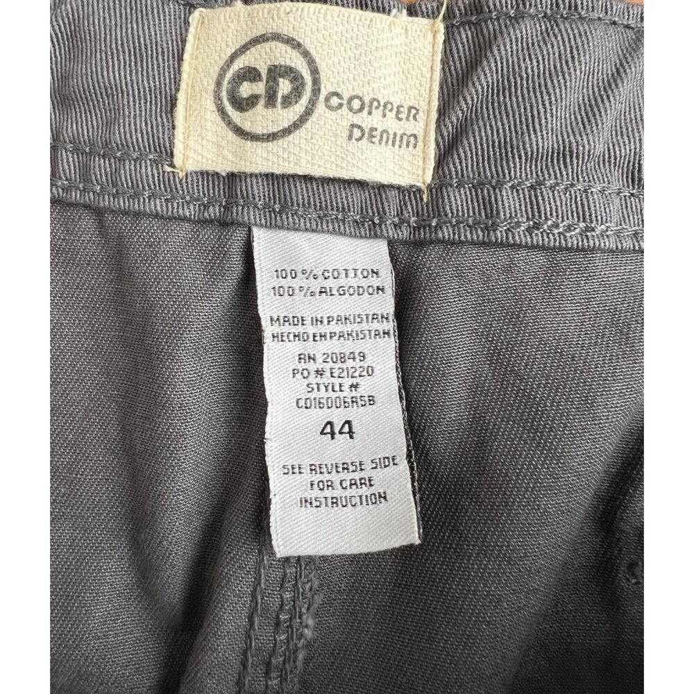 CD Copper Denim Mens Cargo Shorts Gray 100% Cotton With Belt Size 44 - Picture 5 of 14
